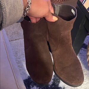 CROCS Brown Suede Ankle Booties